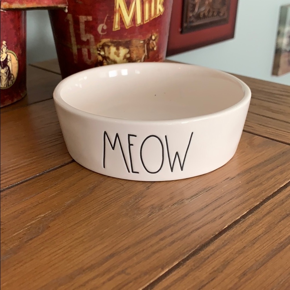 Rae Dunn Meow Feeding Dish / Water Bowl
